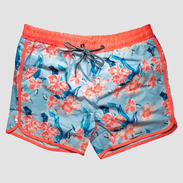 Bañador celeste diseño Flor De Agua marca Truhán clásico | 129161 DW