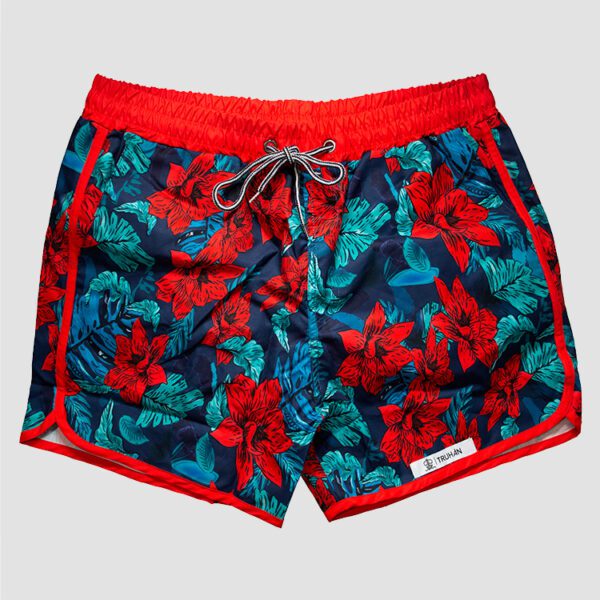 Bañador rojo diseño Flor Tropical marca Truhán clásico | 129162 DW