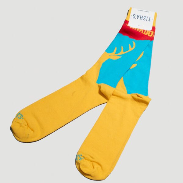 calcetines amarillo diseno venado marca tishas cl sico 157663 318952 1