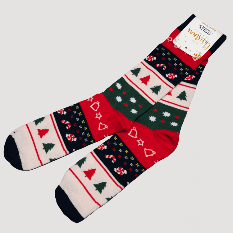 calcetines azul diseno xmas elements marca tishas cl sico 158713 327764 1