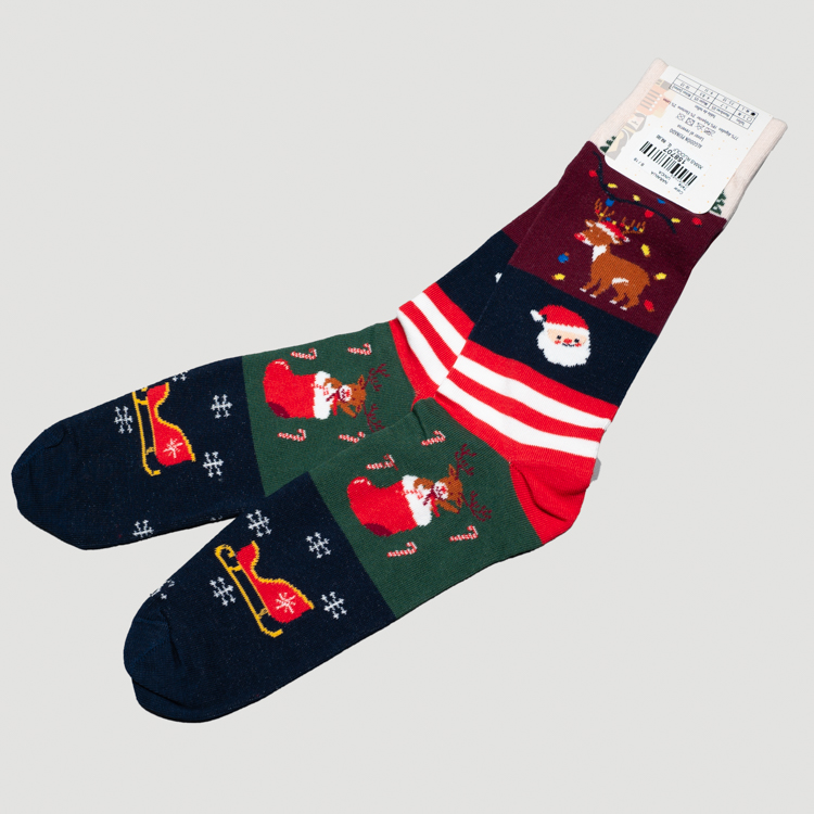 calcetines azul diseno xmas rudolf marca tishas cl sico 158707 327770 1