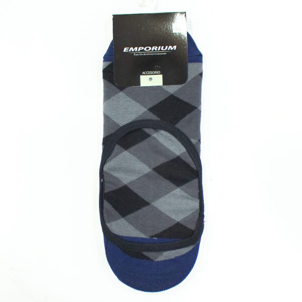 calcetines azules invisibles con diseno de cuadros marca emporium casual 118551 235842 1