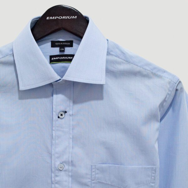 camisa azul estructura plana marca emporium slim 140976 230652 3