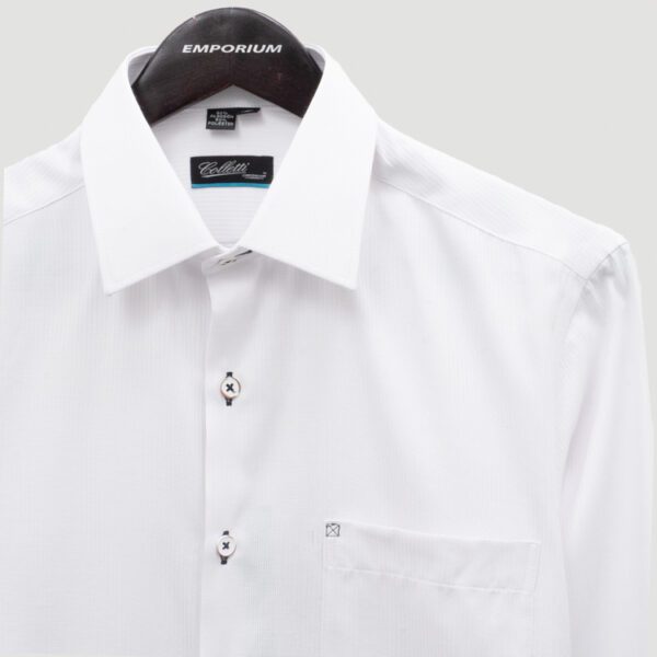 camisa blanca estructura labrada marca colletti cl sico 151154 318939 2