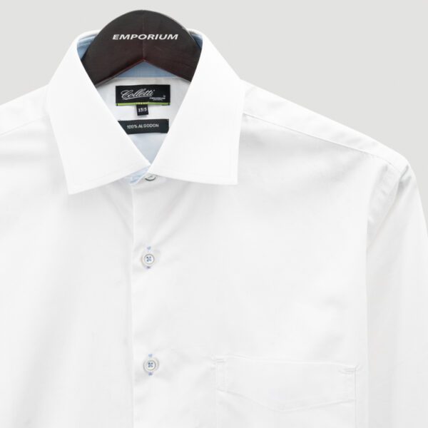 camisa blanca estructura plana marca colletti slim 152476 304802 2