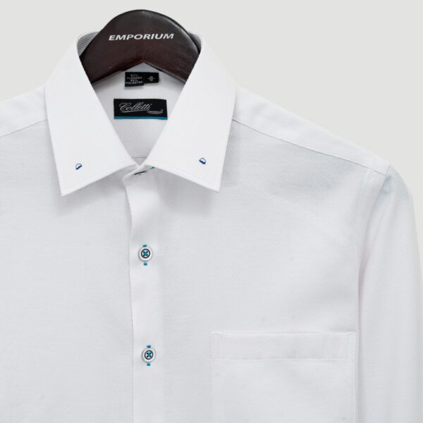 camisa blanco estructura labrada marca colletti cl sico 148736 261048 2