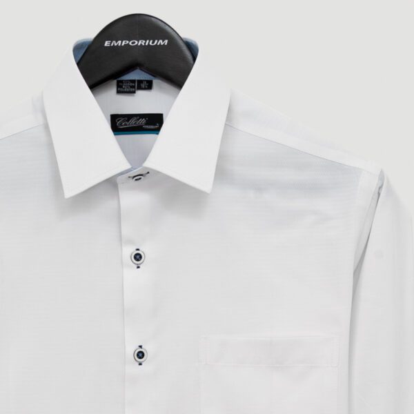 camisa blanco estructura labrada marca colletti cl sico 148755 261049 2