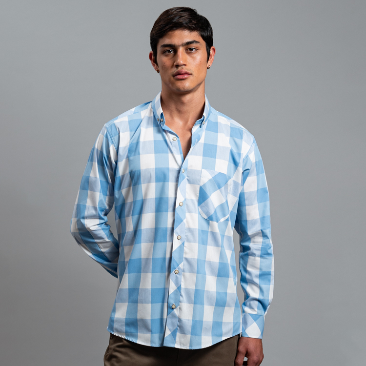 camisa casual celeste estructura plana marca emporium slim 157597 CELESTE 1