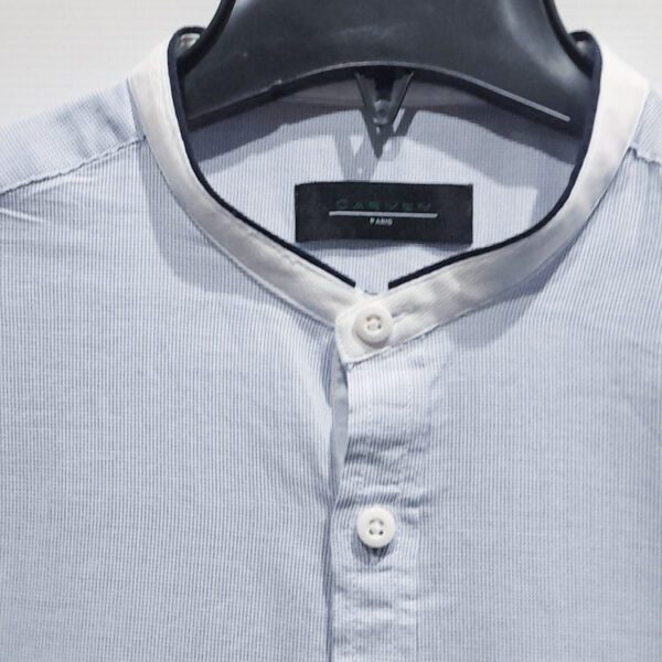 camisa celeste con cuello chino marca carven cl sico 147495 237788 2