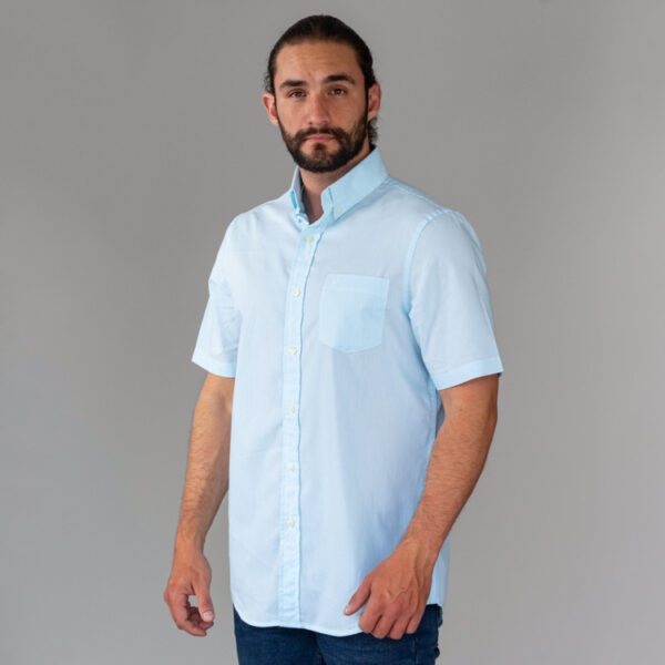 camisa celeste estructura plana marca carven cl sico 142858 216226 1