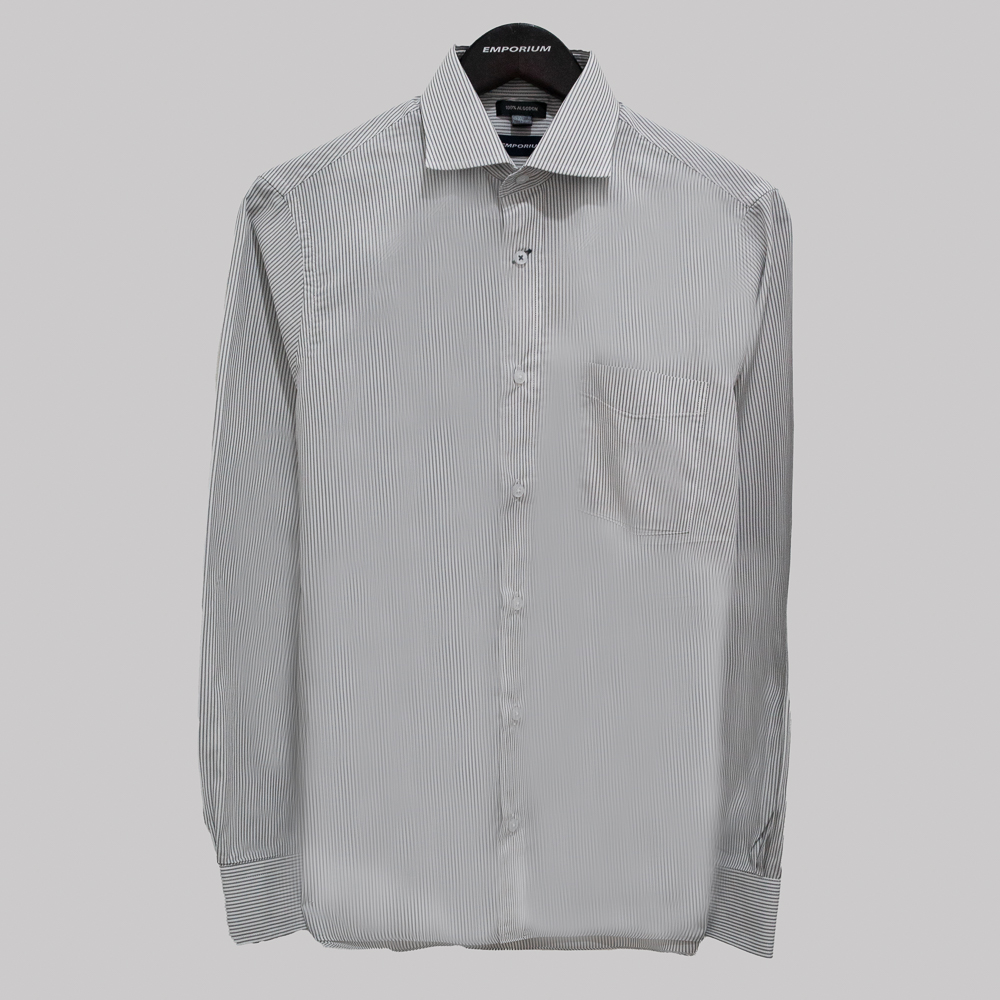 Camisa gris estructura líneas marca Emporium clásico | 136647