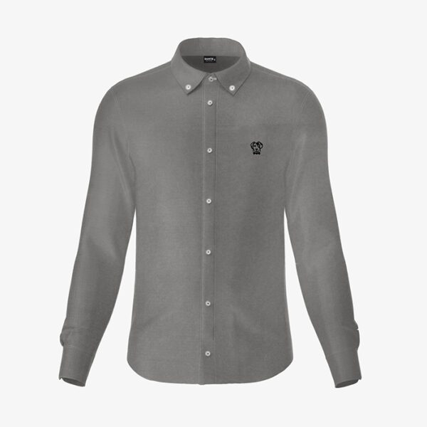 camisa gris estructura plana marca dante slim 156424 300766 1