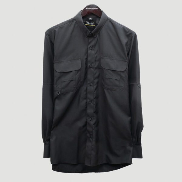 camisa negra estructura labrada marca bcasual cl sico 155026 318961 1