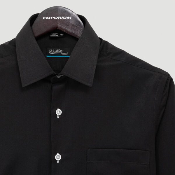 camisa negra estructura labrada marca colletti cl sico 151118 306006 2