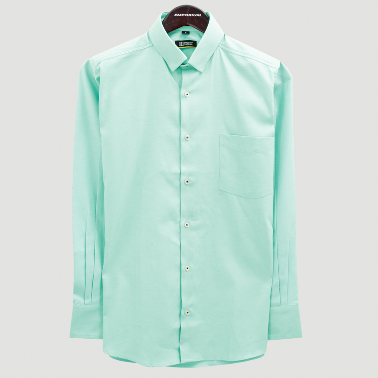 camisa verde estructura plana marca bcasual slim 138524 293722 1