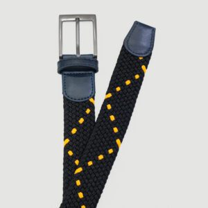 cincho azul y amarillo diseno trenzado marca buckle cl sico 147443 237794 1