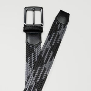 cincho negro y gris diseno trenzado marca buckle cl sico 154138 289220 1