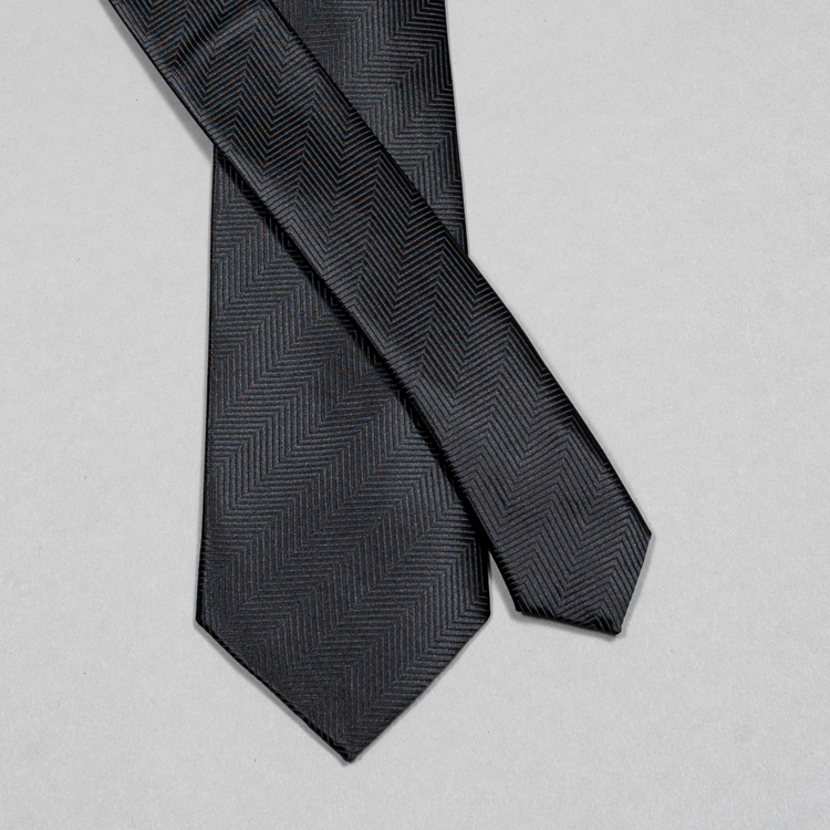 corbata negra estructura labrada marca buckle cl sico 149848 NEGRO 2
