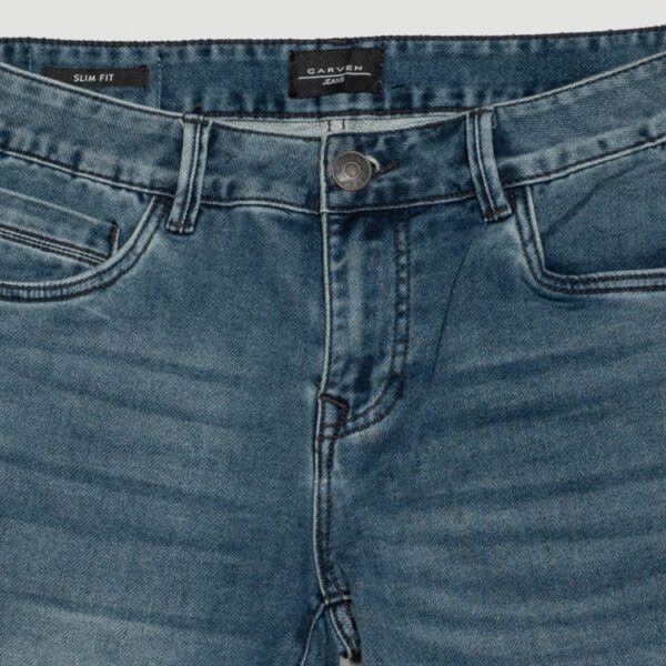 jeans azul estructura labrada marca carven slim 136496 318968 2