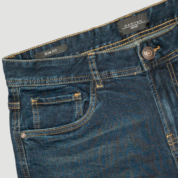 jeans azul estructura labrada marca carven slim 149890 306011 2