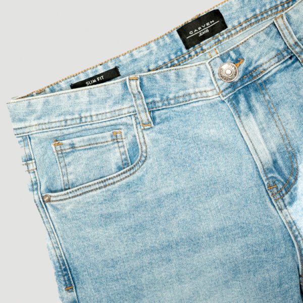 jeans azul estructura labrada marca carven slim 155625 305993 2