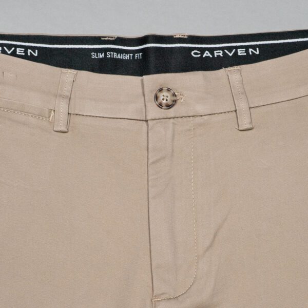 pantal n beige estructura plana marca carven slim 153161 273724 3