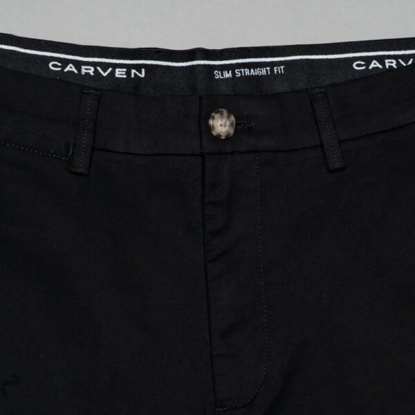 pantal n negro estructura plana marca carven slim 153148 273725 3