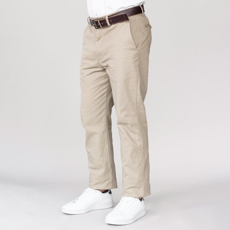 pantalon beige estructura plana lisa marca business casual cl sico 144377 BEIGE 1