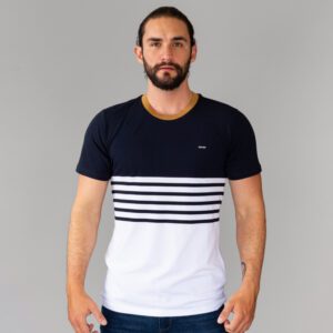 playera azul estructura plana marca carven slim 144211 216205 1