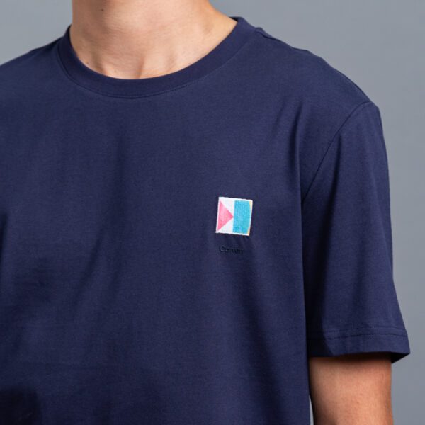 playera azul estructura plana marca carven slim 155770 296542 2