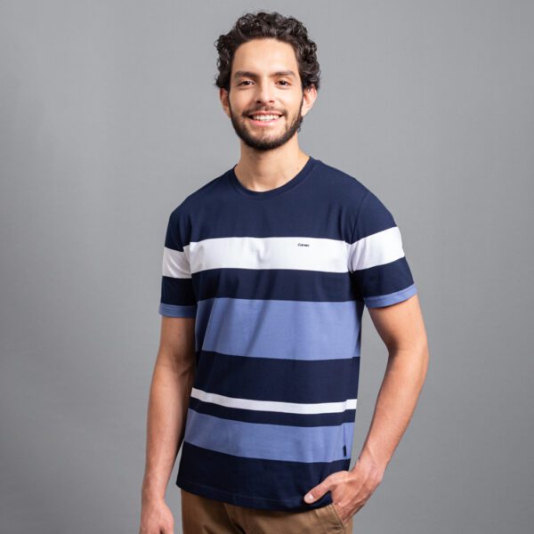 playera azul estructura plana marca carven slim 155783 296539 1