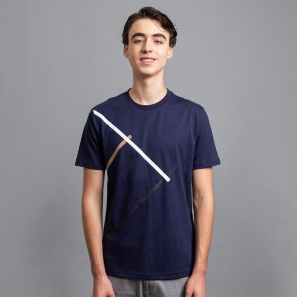 playera azul estructura plana marca carven slim 155798 296536 1