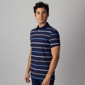 polo azul diseno de lineas horizontales marca business casual cl sico 142094 207718 1