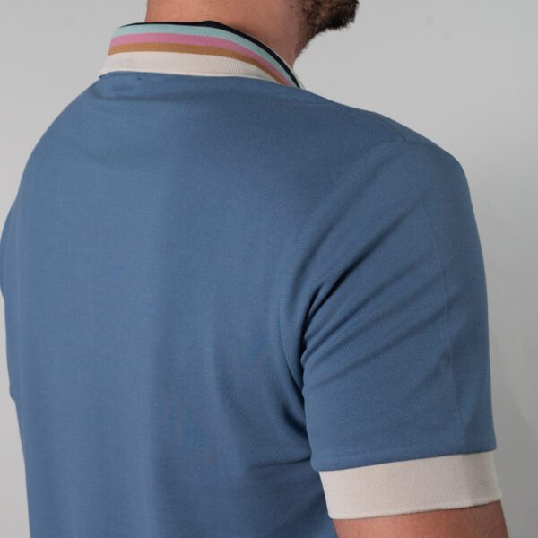 polo azul estructura cuello contrastado marca carven slim 150831 270500 3