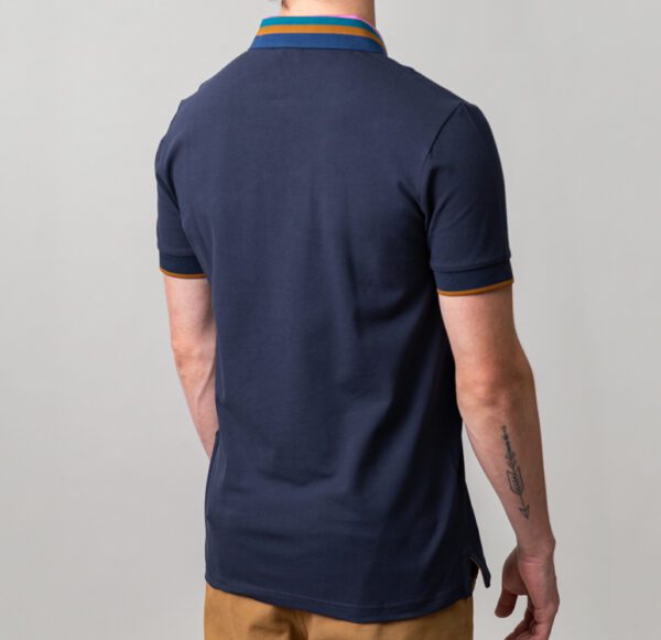 polo azul marino estructura cuello contrastado marca carven slim 149924 249598 3