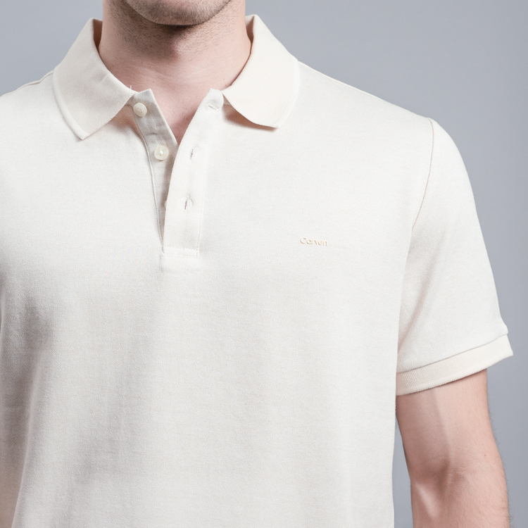 polo beige estructura plana marca carven slim 161503 BEIGE 2