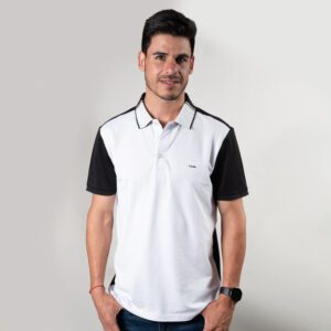 polo blanca estructura bicolor marca carven slim 150859 270497 1