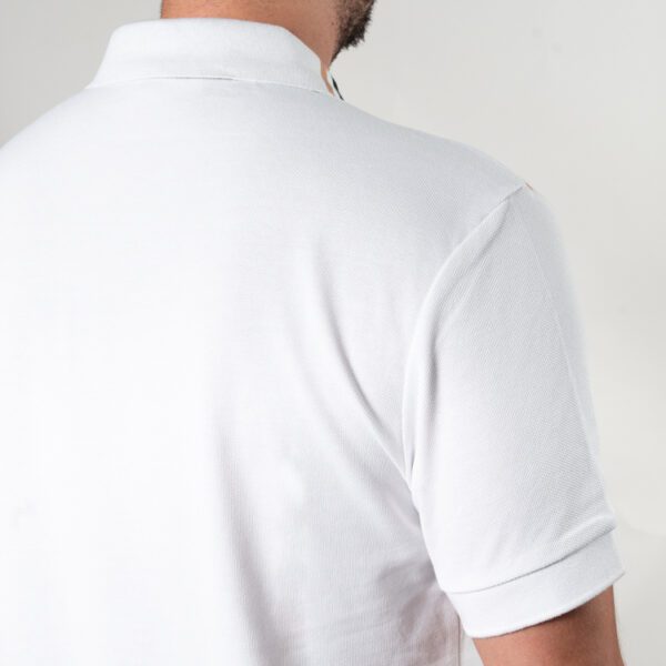 polo blanca estructura doble franja marca carven slim 150791 270507 3