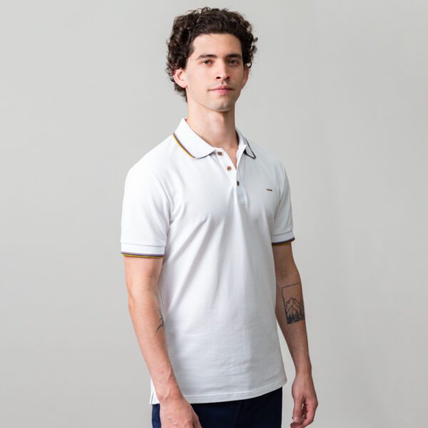 polo blanco estructura bies en el cuello marca carven slim 149899 249604 1