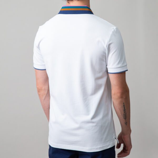 polo blanco estructura cuello contrastado marca carven slim 149976 249585 3