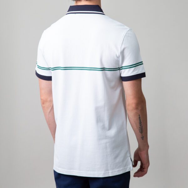 polo blanco estructura doble franja marca carven slim 149948 249592 3