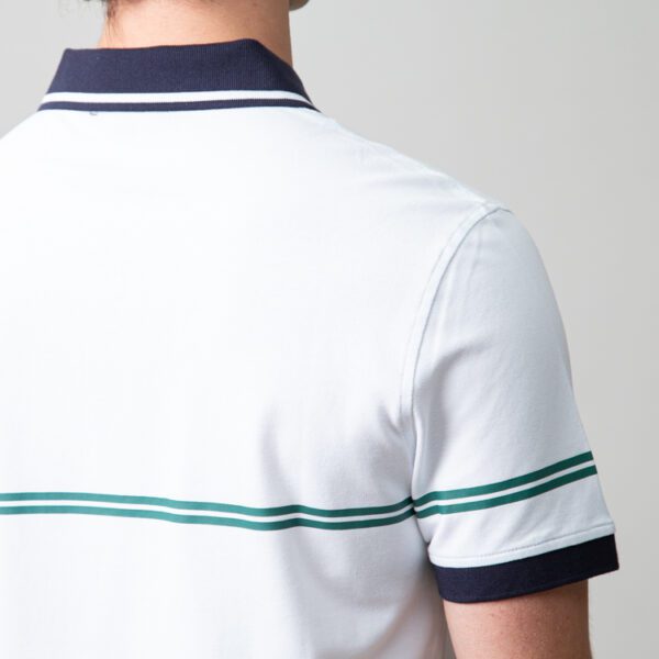 polo blanco estructura doble franja marca carven slim 149948 249592 4