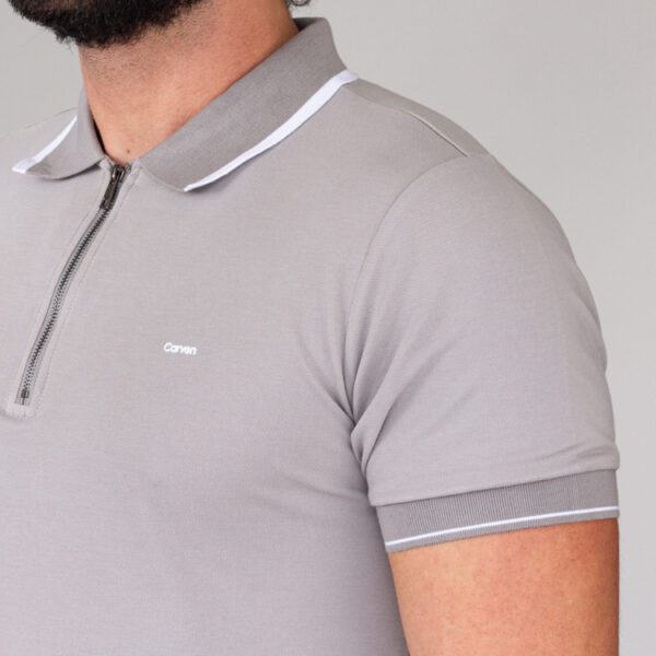 polo gris estructura plana marca carven slim 144206 216213 3