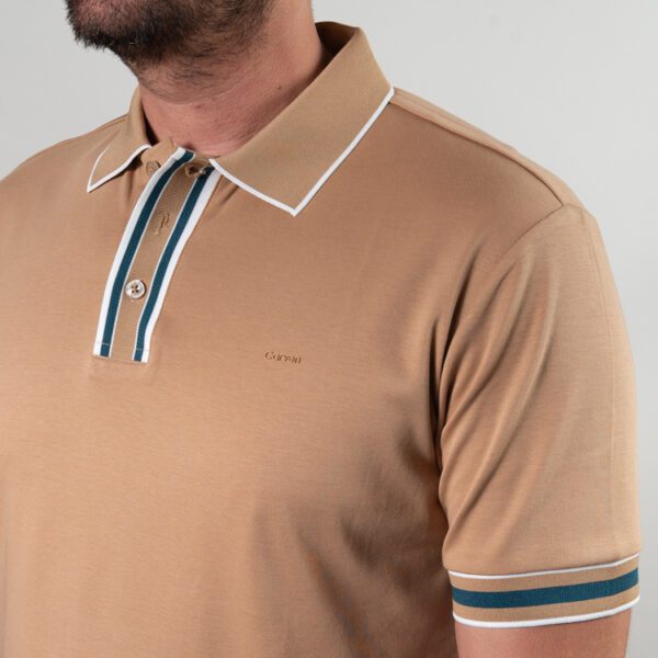 polo khaki estructura contraste marca carven slim 150843 270498 2