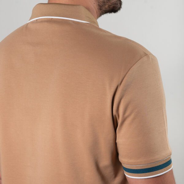 polo khaki estructura contraste marca carven slim 150843 270498 3