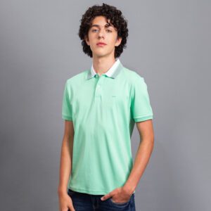 polo menta estructura cuello contrastado marca carven slim 155701 296554 1