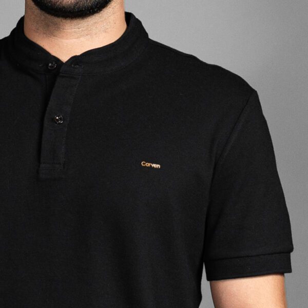 polo negra estructura labrada marca carven slim 157526 317833 2