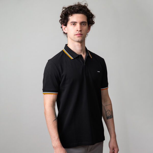 polo negro estructura l neas cuello marca carven slim 149956 249590 1