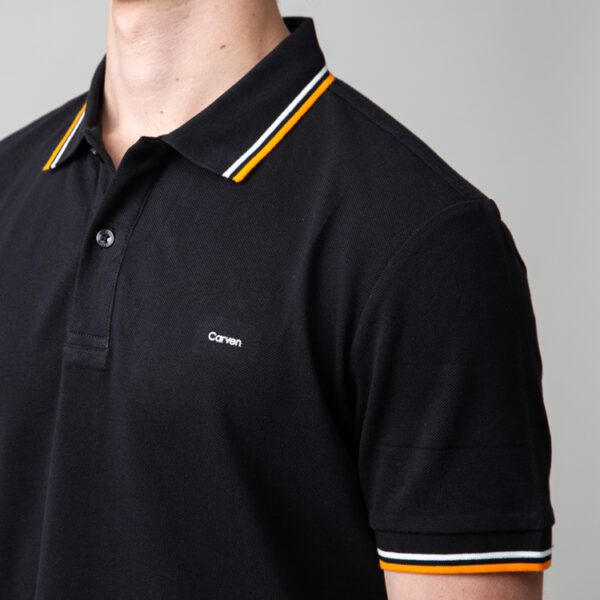 polo negro estructura l neas cuello marca carven slim 149956 249590 2