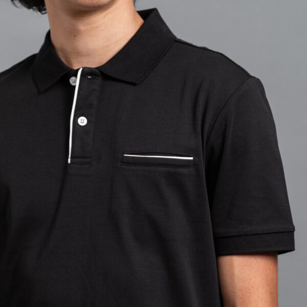 polo negro estructura plana marca carven slim 155686 296557 2